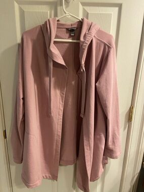 Eddie Bauer Light Pink Open-Front Hooded Utility Jacket